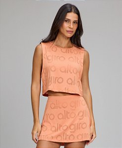 Regata Feminina Cropped Mesh Alto Giro