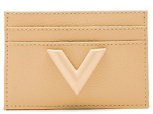 Porta Cartão Feminino Pequeno Couro V Vicenza Nude