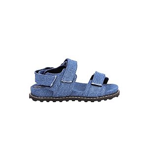 Sandália Infantil Velcro Jeans Luiza Barcelos Azul