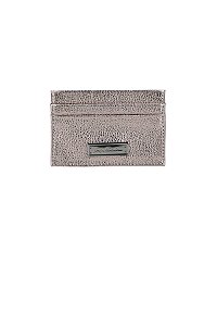 Porta Cartão Feminina Pequena Logo Metalcolor Croco Luiza Barcelos Chumbo