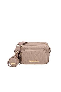 Bolsa Feminina Média Couro Metalassê Alça Tecido Luiza Barcelos Fendi