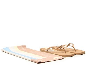 Chinelo Flat Feminino Bico Quadrado Vicenza Camel