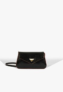 Bolsa Tiracolo Pequena Liese Alça Corrente Triangulo Schutz Preto