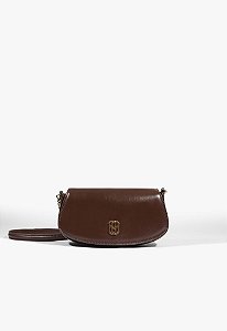 Bolsa Tiracolo Pequena Logomania Couro Schutz Marrom