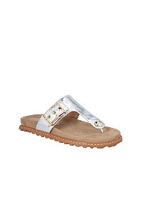 Papete Sandalia Camurça Tratorado Fivela Metalcolor Luiza Barcelos Prata