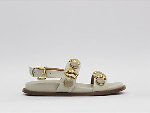 Papete Ana Fivela Tiras Aplicação Lumière Specchio Brand