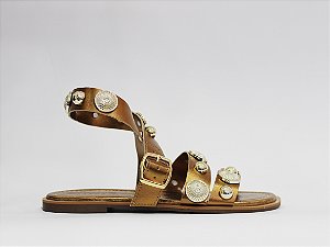 Rasteira Renata Tiras Fivela Ilhós Lumière Specchio Brand