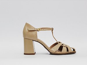 Sandália Elaine Salto Bloco Fivela Lumière Specchio Brand