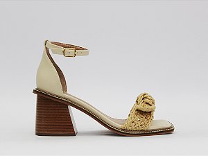Sandália Jessica Salto Bloco Palha Lumière Specchio Brand