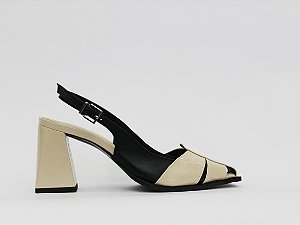 Scarpin Juliana Slingback Salto Bloco Lumière Specchio Brand
