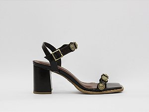 Sandália Sabrina Salto Bloco Ilhós Lumière Specchio Brand