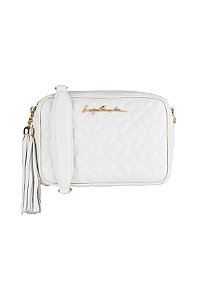 Bolsa Média Matelassê Couro Alça Corrente Luiza Barcelos Off White