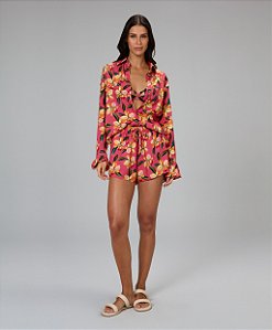 Shorts Feminino Cintura Alta Estampado Alto Giro