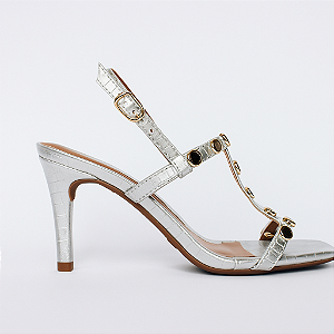 Sandália Cris Salto Fino Tachas Lumière SB