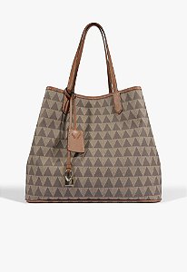 Bolsa Grande Shopper Triangle Cadeado Schutz Camel