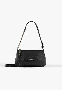Bolsa Feminina Pequena Tiracolo Croco Alça Fina Schutz Preto