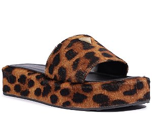 Papete Flatform Animalprint Onça Schutz Preto