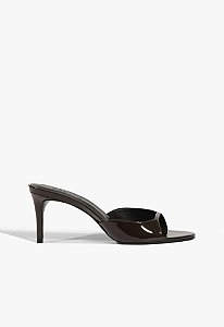 Tamanco Arlete Salto Médio Verniz Schutz Coffee