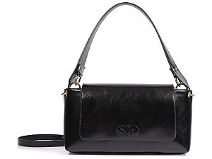 Bolsa Média Shoulder Couro SHC Alça Schutz Preto