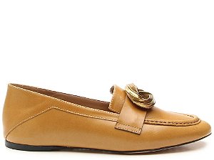 Mocassim Couro Aplique Bronze Vicenza Camel