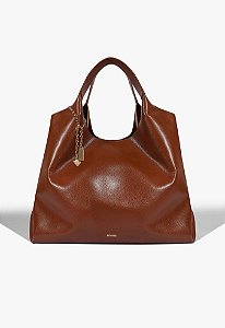 Bolsa Grande Couro Hobo Agnes Since 95 Schutz Camel