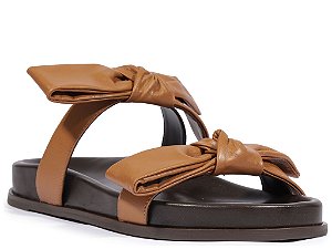 Papete Couro Laço Duplo Bicolor Camel Schutz Coffee