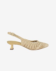 Scarpin Zoe Slingback Bico Fino Croche Serena MYSB