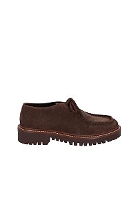 Mocassim  Tratorado Camurça Cadarço Luiza Barcelos Coffee