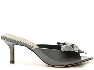 Tamanco Feminino Bico Folha Laço Vicenza Cinza