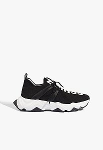 Tênis Feminino Sneaker ST Cadarço Tecido Schutz Preto