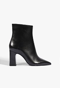 Bota Dressy Salto Bloco Bico Fino Zíper Schutz Preto