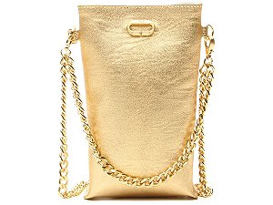 Porta Celular Alça Corrente Logomania Vicenza Dourado