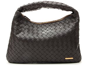 Bolsa Feminina Média Hobo Couro Tressê Vicenza Coffee