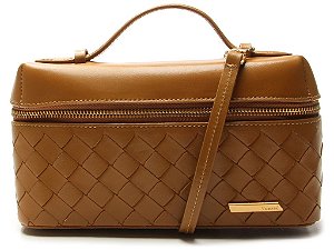 Bolsa Feminina Pequena Tressê Alça Fina Vicenza Camel
