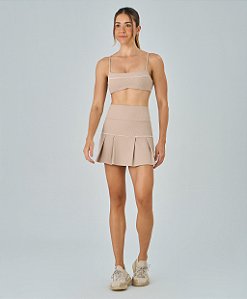 Saia Feminina Sobreposta RIB Com Pregas Alto Giro
