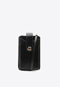 Porta Celular Mel Couro Logomania Vicenza Preto