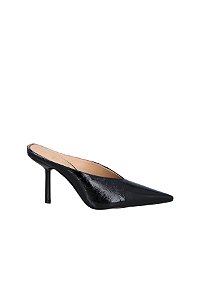 Mule Feminino Bico Fino Verniz Luiza Barcelos Preto