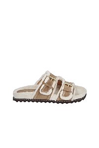 Papete Feminina Pelos Tiras Fivela Luiza Barcelos Camel