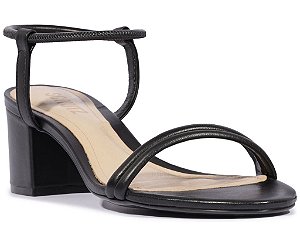 Sandalia Salto Bloco Baixo Tiras Alça Schutz Preto