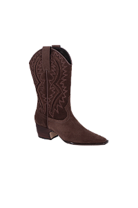 Bota Western Salto Camurça Luiza Barcelos Coffe