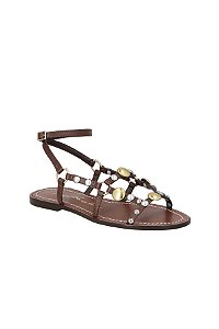 Rasteira Salermo Strass Luiza Barcelos Camel