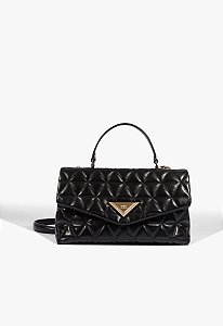 Bolsa Média Corrente Logomania Couro Schutz Preto