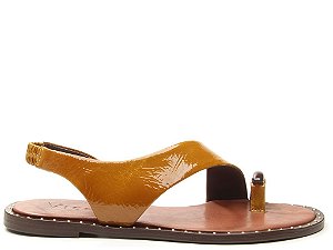 Rasteira Feminina Haia Tira Verniz Vicenza Camel