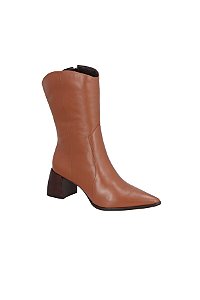 Bota Grase Cano Médio Couro Luiza Barcelos Marrom