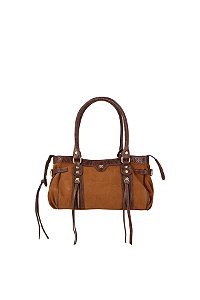 Bolsa Grande Baguete Multimaterial  Luiza Barcelos Marrom