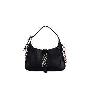 Bolsa Feminina Média Corrente Fecho LB Luiza Barcelos Preto