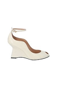 Scarpin Anabela Em Verniz Luiza Barcelos Off White
