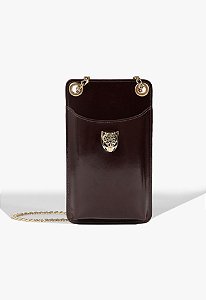 Porta Celular Leoness Pequena Couro Schutz Marsala