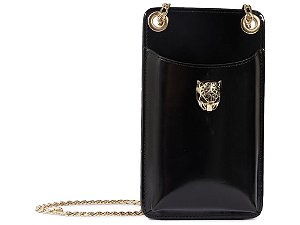 Porta Celular Leoness Pequena Couro Schutz Preto