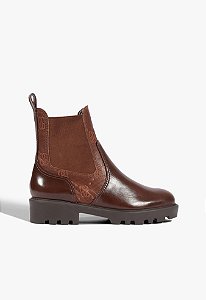 Bota Stz Tratorada Cano Baixo Couro Schutz Marrom